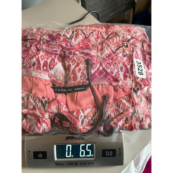 Zac & Rachel Woman Geometric Printed Chiffon Flutter Sleeve Blouse 1X Pink Boho - Picture 8 of 8